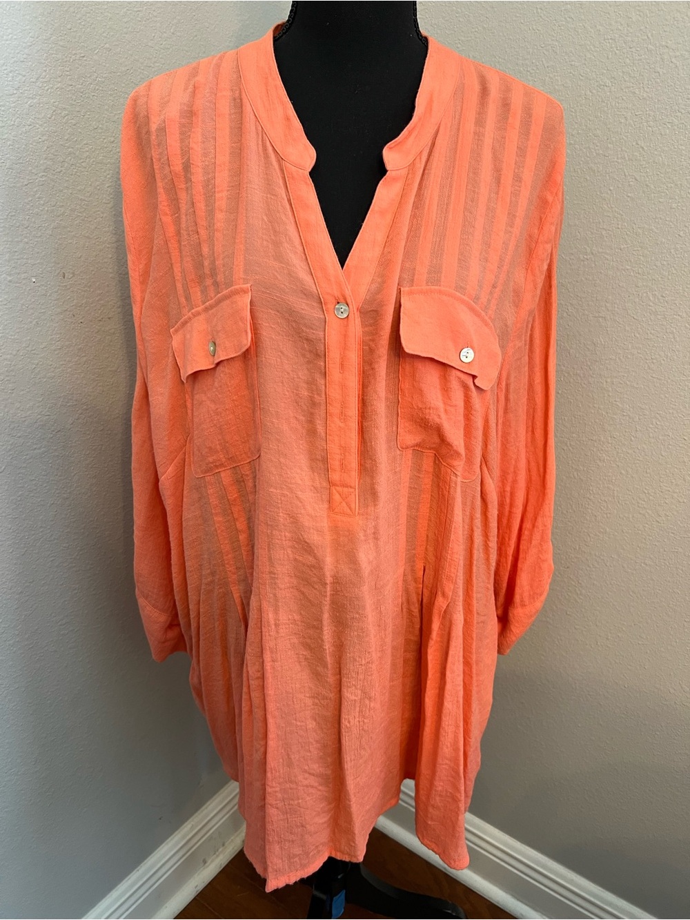 Ruby Rd. Coral Long-sleeve  Top